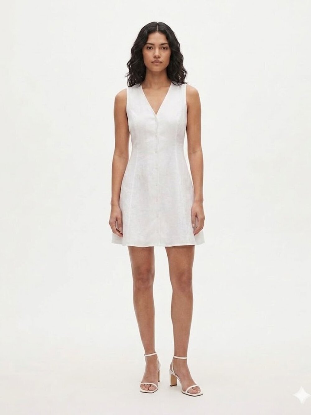 J. Crew Linen V-Neck Button Down Mini Dress White Size 2/S NWT